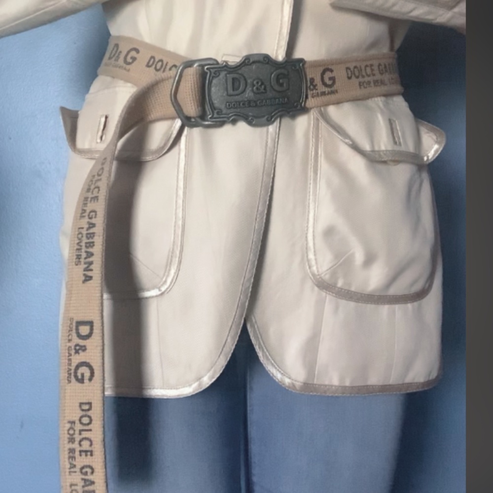 DOLCE AND GABBANA FABRIC BELT NUDE UNISEX